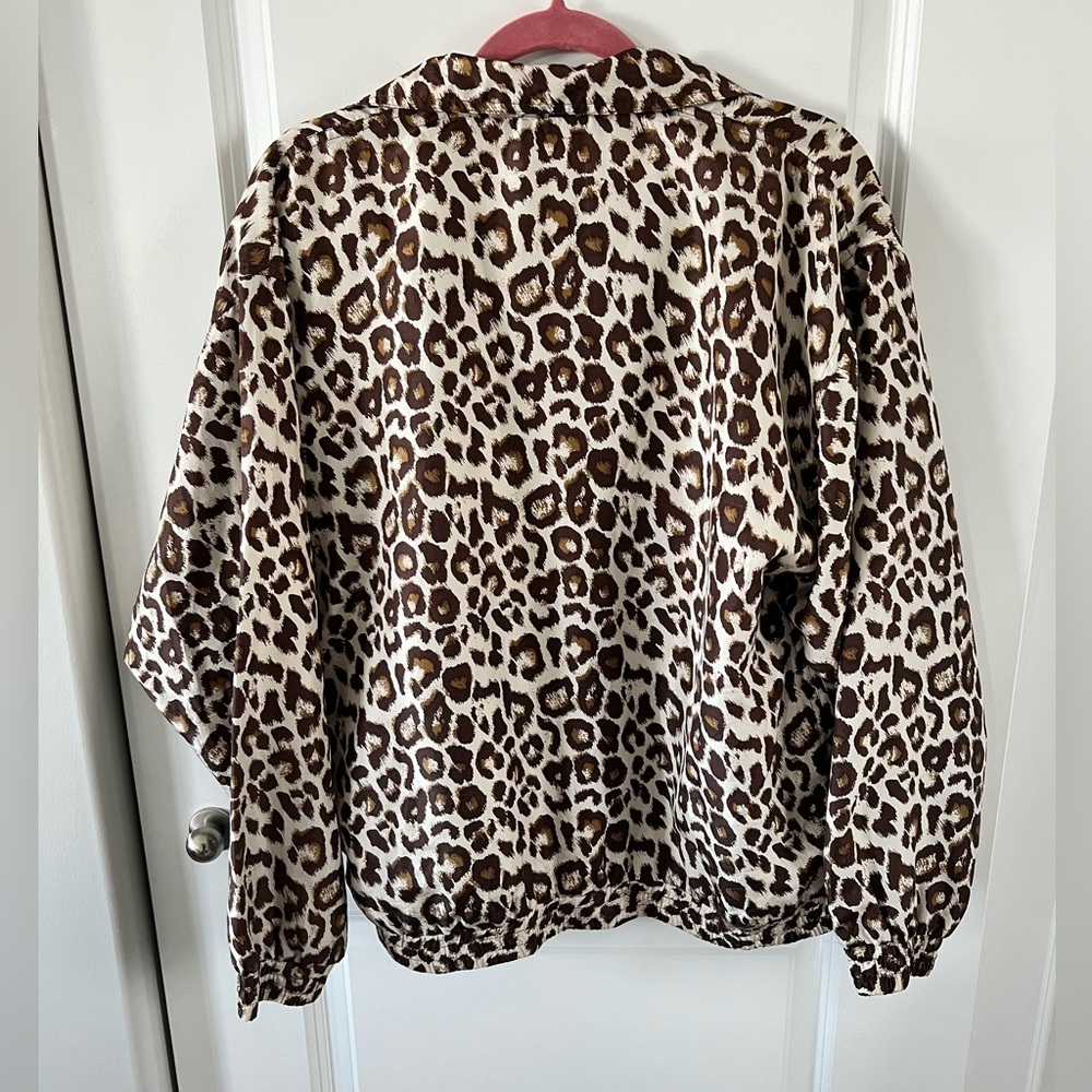 Vintage Out Brook Leopard Print Silk Jacket M - Picture 4 of 6